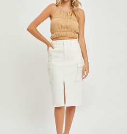 Midi Denim Cargo Skirt