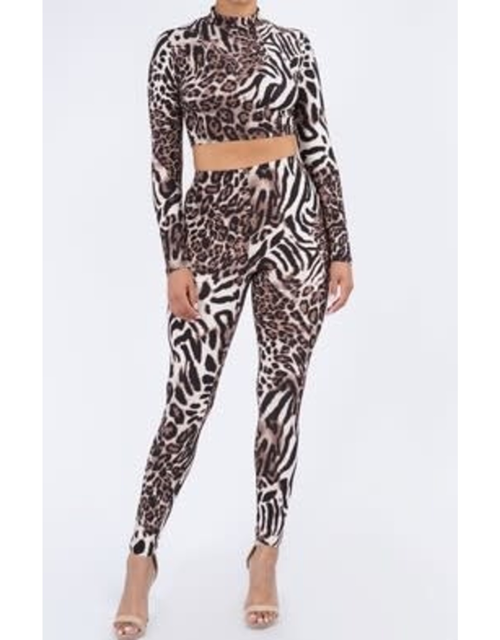 Animal Print Two Piece Set