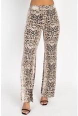 Snakeskin High Rise Flare Pants