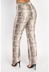 Snakeskin High Rise Flare Pants