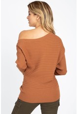 Tops Off Shoulder Ribbed Sweater