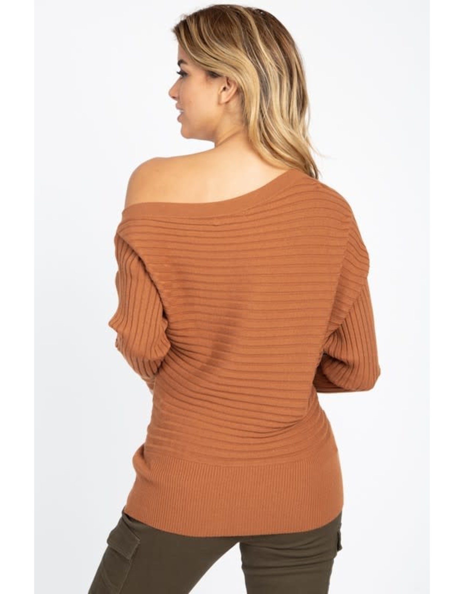 Tops Off Shoulder Ribbed Sweater