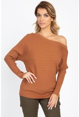 Tops Off Shoulder Ribbed Sweater