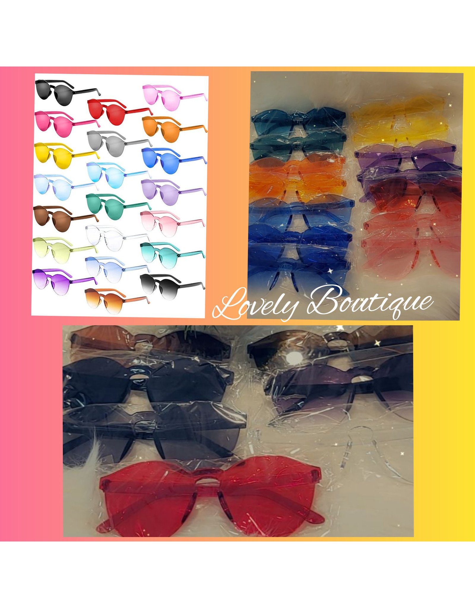 Round Rimless Sunglasses Trasparent