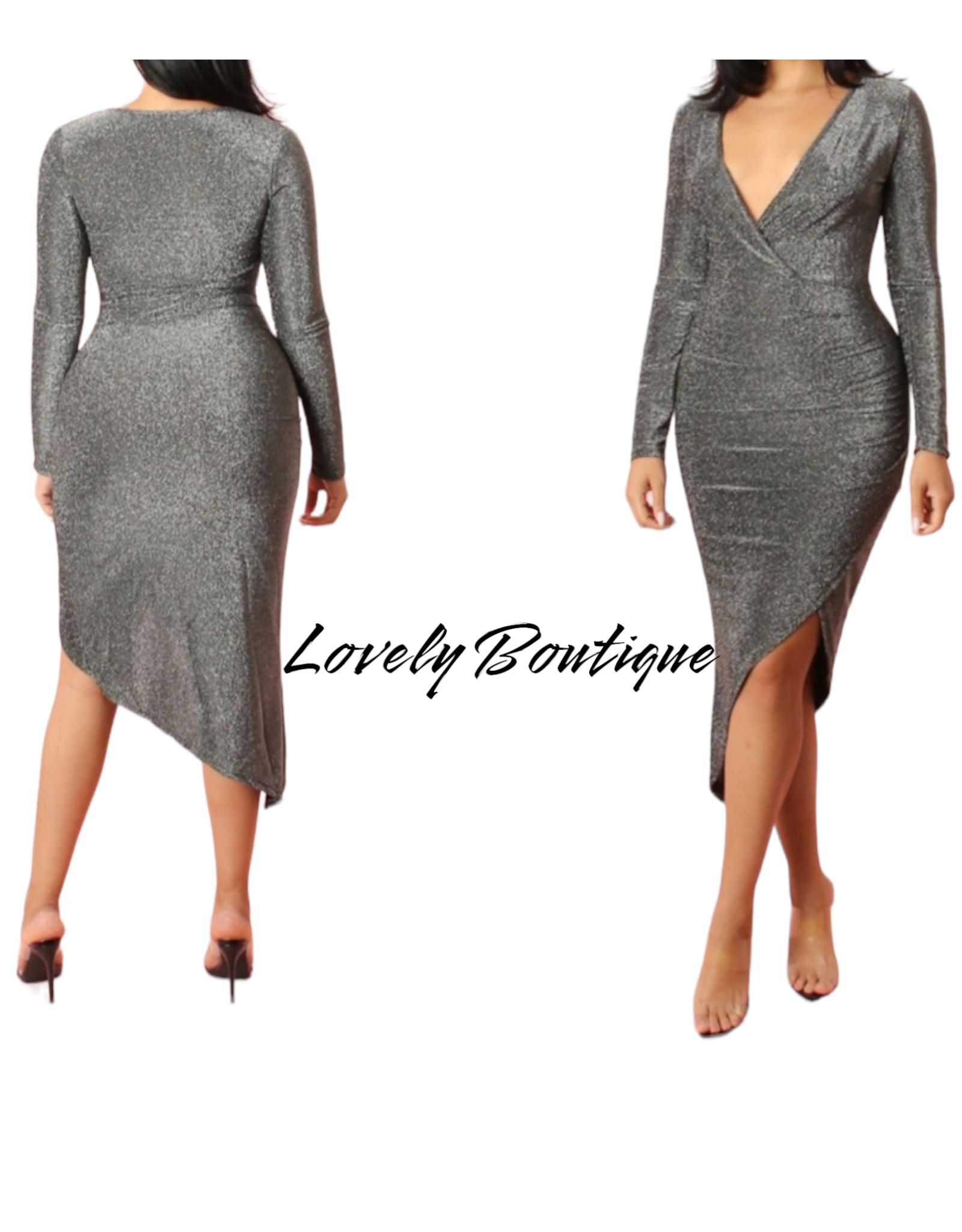 Dresses Valentina Dress- Silver