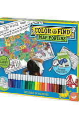 Mindware Color & Find Map Posters: USA and World