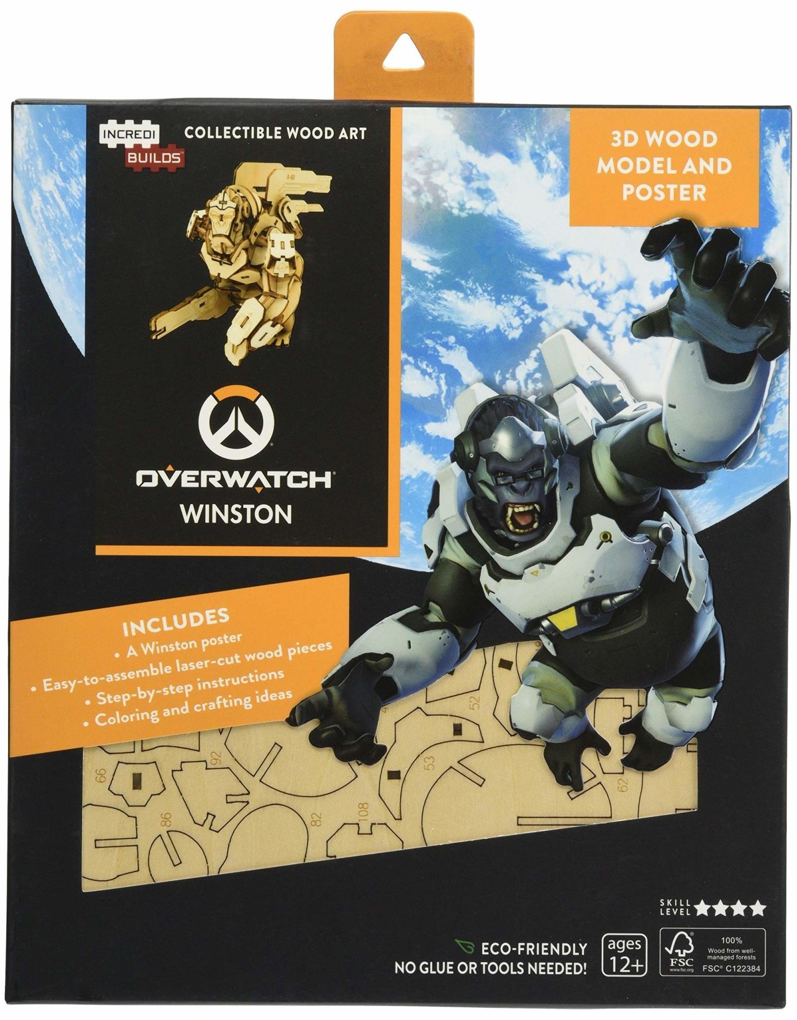 Collectible Wood Art: Overwatch Winston 3D Model and Poster
