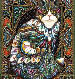 White Mountain Puzzle Jeweled Cat 1000 Piece Puzzle