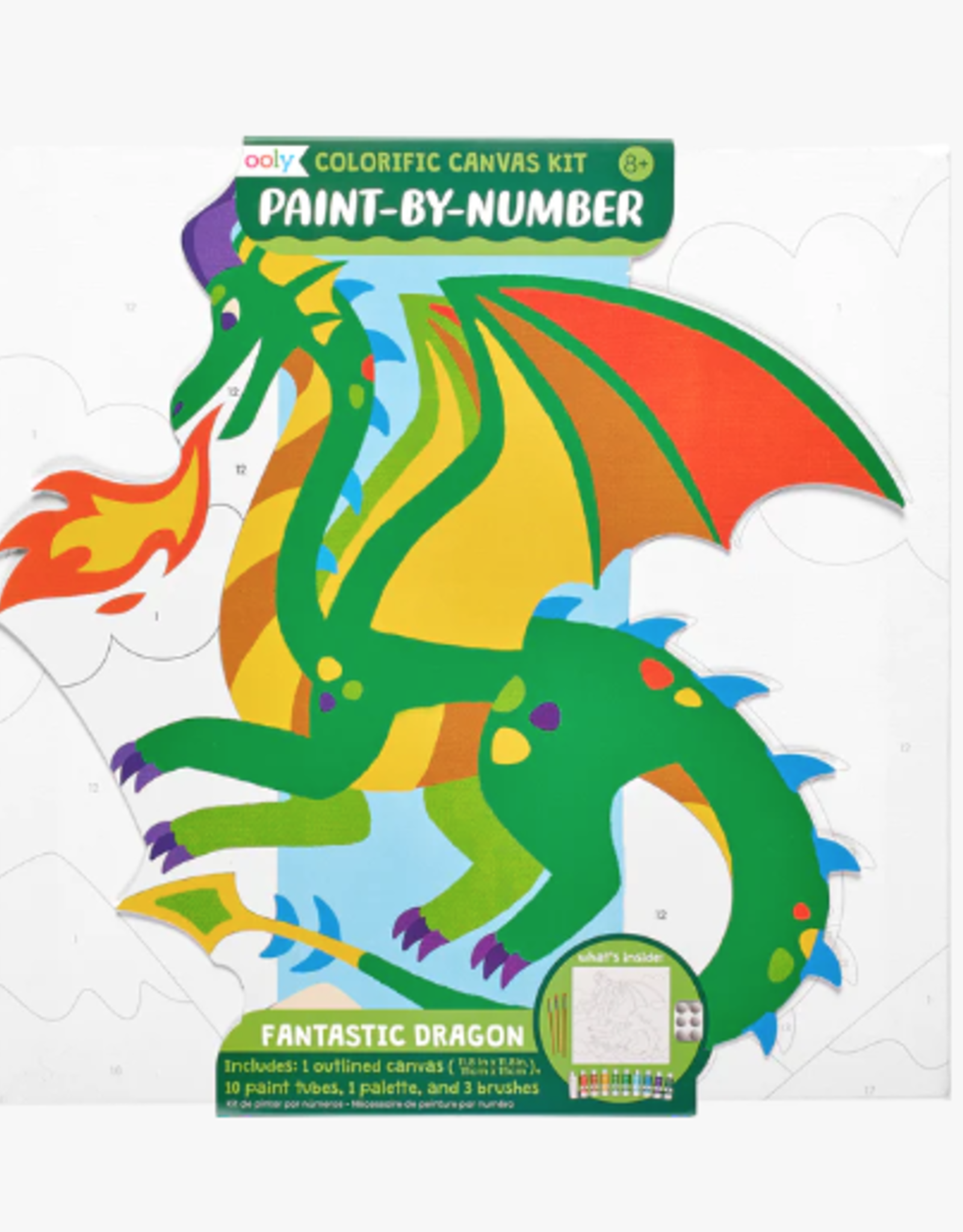 Ooly Colorific Canvas Paint By Number Kit Fantastic Dragon