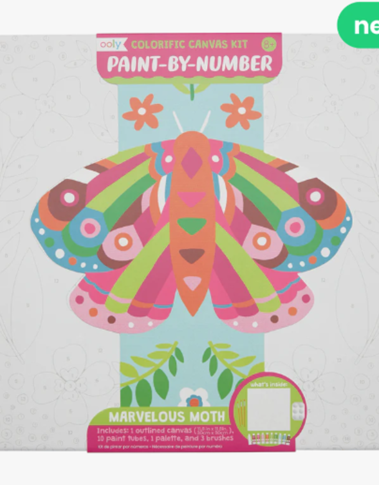 Ooly Colorific Canvas Paint By Number Kit Marvelous Moth