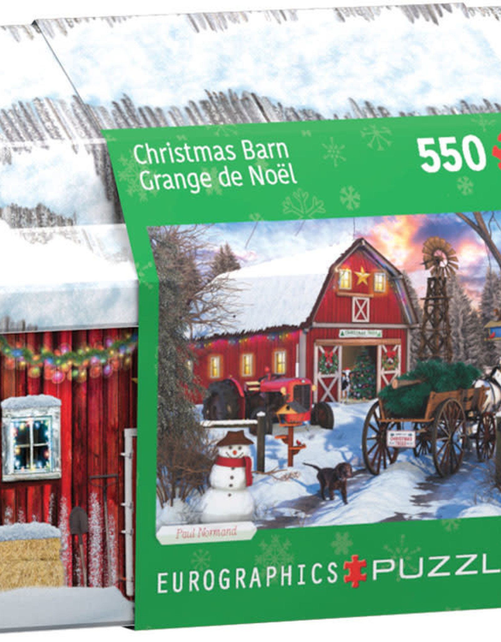 Eurographics Inc Christmas Barn 550 Piece Puzzle With Tin