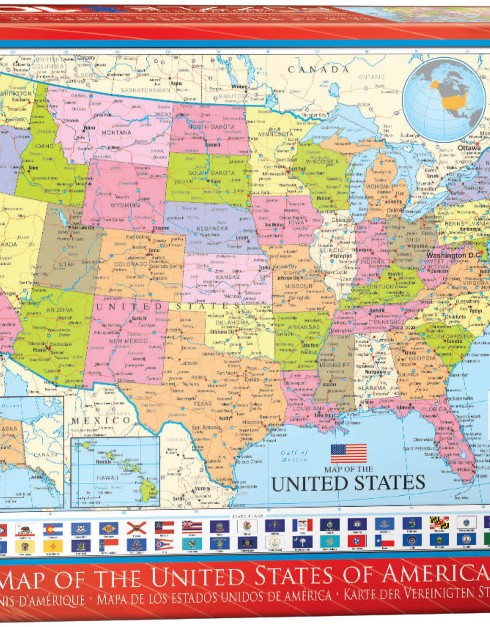 Eurographics Inc Eurographics: 1000 Piece Puzzle - Map Of The United States Of America