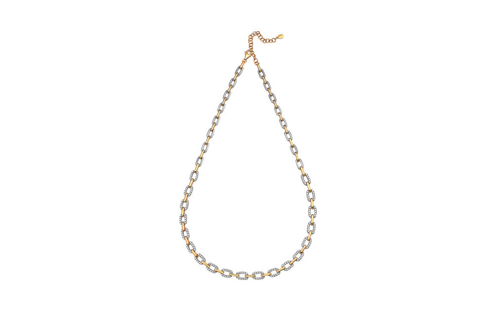 14WYG 1.45tw Dia Paperclip Necklace 16-18" Adjustable