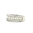14KW 3 Row Baguette & Round Diamond Ring Size 7 3/4
