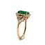14KY Oval Natural Zambian Emerald & Yellow and White Diamond Statement Ring Size 7: 2.30gtw, 1.0dtw
