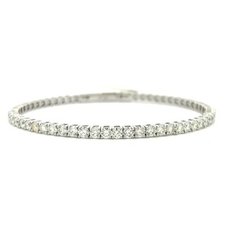 14WG Diamond Flexible Link Bangle Bracelet:  3.05ctw