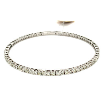 Flexible Diamond Bangle Bracelet in 14k White Gold: 2.00ctw Diamonds