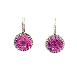 14KW Diamond & Lab Created Pink Sapphires: 5.50gtw, 0.17dtw