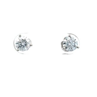 Lab Grown 14KW Diamond Stud Earrings: 1.30ctw