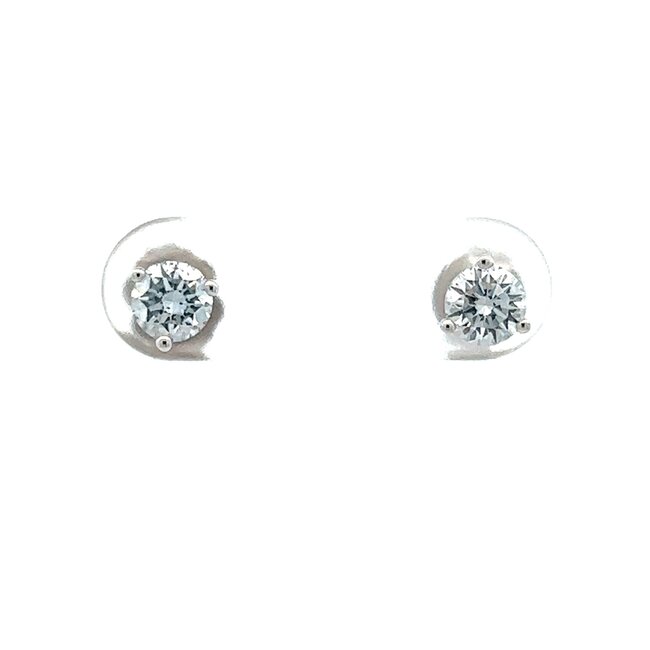 Lab Grown 14KW Diamond Stud Earrings: 0.62ctw