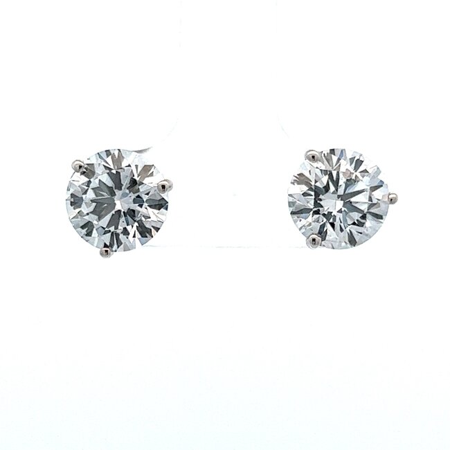 Lab Grown 14KW Diamond Stud Earrings: 4.12ctw