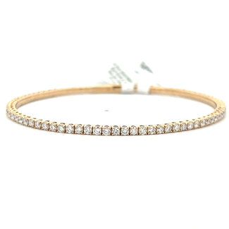 Lab Grown Flexible Diamond Bangle Bracelet in 14kt Yellow Gold: 2.03ctw Diamonds