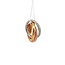 Petite Tricolor 3 Ring Diamond Pendant in 14kt Gold: 0.156ctw Diamonds