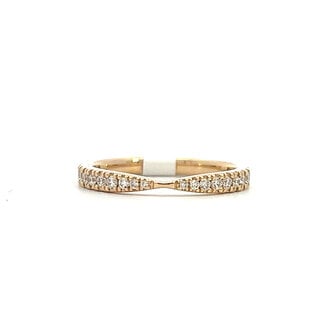 Pinched Diamond Wedding Band in 14k Yellow Gold: 0.23ctw Diamonds