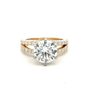 Split Shank Diamond Accented Engagement Ring Size 6.5 in 14k Yellow Gold: 0.70ctw Diamonds