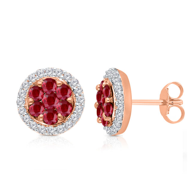 Ruby cluster deals earrings