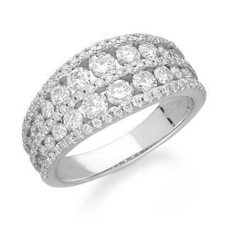 Five Row Diamond Fashion Ring in 14k White Gold: 3.75ctw Diamonds