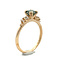 Teal Round Moissanite with Lab Grown Diamond Accents Custom  Engagement Ring Size 6.5 in 14k Yellow Gold