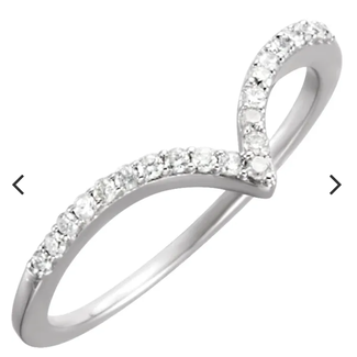 Diamond Chevron Band in 14k White Gold: 0.17ctw Diamonds