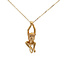 Hanging Monkey Necklace with Diamond Eyes & Cable Chain 18" in 14kt Yellow Gold: 0.01ctw Diamonds