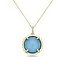 Round Turquoise & Crystal Doublet Pendant with Diamond Bail on 18" Cable Chain in 14kt Yellow Gold: 0.05ctw Diamonds