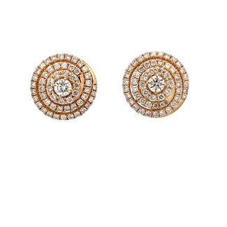 Lab Grown Diamond Swirl Stud Earrings in 14k Yellow Gold:  0.97ctw Diamonds