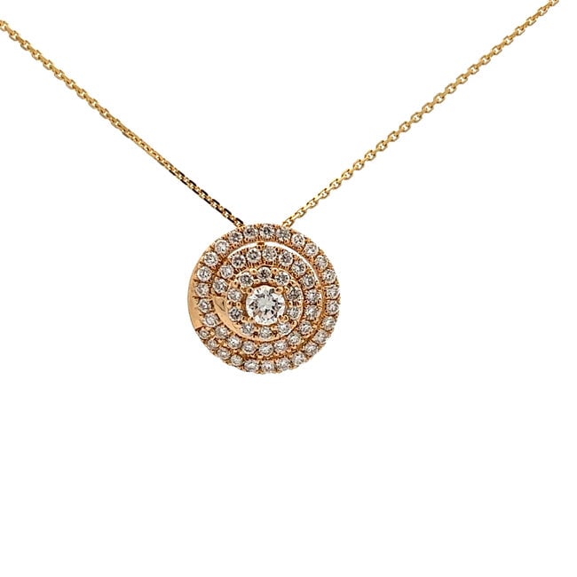 Lab Grown Diamond Swirl Pendant on Cable Chain 16-18” in 14k Yellow Gold: 0.50ctw Diamonds