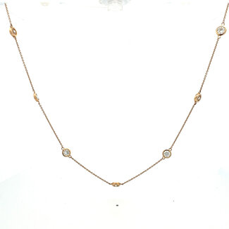 Lab Grown 14KY Diamond Station Necklace: 3.29ctw Diamond