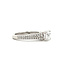 Split Shank Semi-Mount Engagement Ring for 1ct Round Size 6 in 18k White Gold: 0.33ct Diamonds