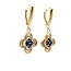 Flower Lever Back Dangle Earrings with Blue Sapphires & Diamonds in 14k Yellow Gold: 0.56cwt Sapphires, 0.20ctwDiamonds