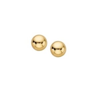 Round Gold Ball Stud Earrings 8mm in 14k Yellow Gold