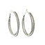 Double Diamond Hoop Earrings with Criss-Cross Design in 14k White Gold: 29mm - 1.20ctw Diamonds