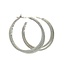 Double Diamond Hoop Earrings with Criss-Cross Design in 14k White Gold: 29mm - 1.20ctw Diamonds