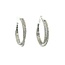 Double Diamond Hoop Earrings with Criss-Cross Design in 14k White Gold: 23mm - 0.80ctw Diamonds
