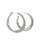 Double Diamond Hoop Earrings with Criss-Cross Design in 14k White Gold: 23mm - 0.80ctw Diamonds