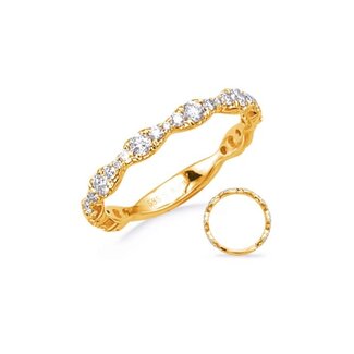 Scalloped Diamond Wedding Band 14k Yellow Gold: 0.62ctw Diamonds