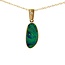 Freeform Australian Opal Pendant with Flush Set Diamond Accent in 14k Yellow Gold: 0.05ctw Diamonds