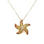 Diamond Accented Ombre Starfish Pendant with Yellow and Orange Sapphires in 14k Yellow Gold: 1.58ctw Sapphires; 0.10ctw Diamonds