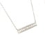 Baguette and Round Diamond Bar Necklace with Cable Chain 16-18" in 14k White Gold: 0.77ctw Diamonds