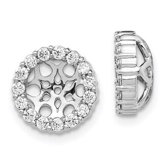 Diamond Earring Jackets for 1/2 to 1ct Studs in 14k White Gold: 0.48ctw Diamonds